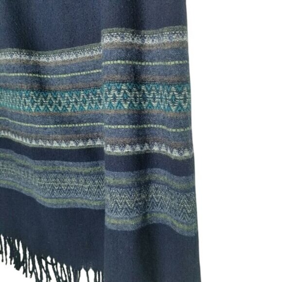 Woven Maxi Skirt With Fringe Hem & Ethnic Pattern Design Size 10 Polyester & Woo - Picture 6 of 9